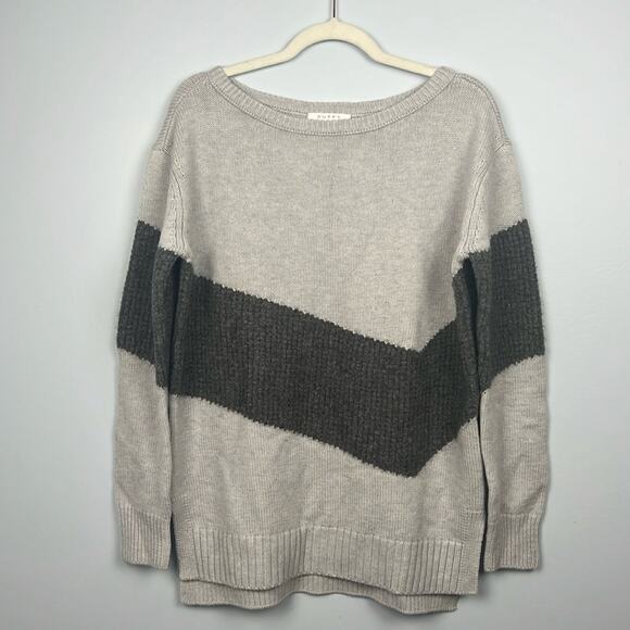 Duffy small NWOT color block striped wool/ yak/ cashmere blend cozy sweater - Picture 1 of 11